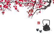 Sumi-e ink painting. Tea ceremony., a Food Illustration by Elina_Li (Thumbnail 9 of 17)
