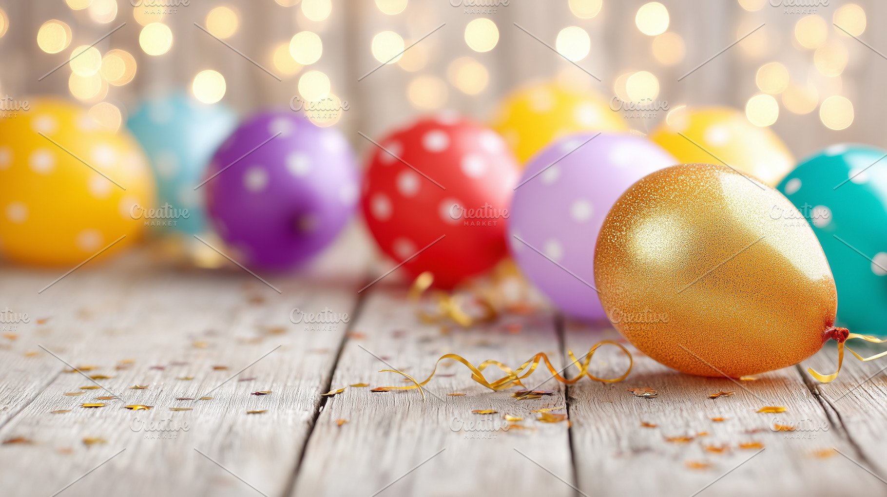 Festive scene with colorful balloons, a Background Photo by MistyDay