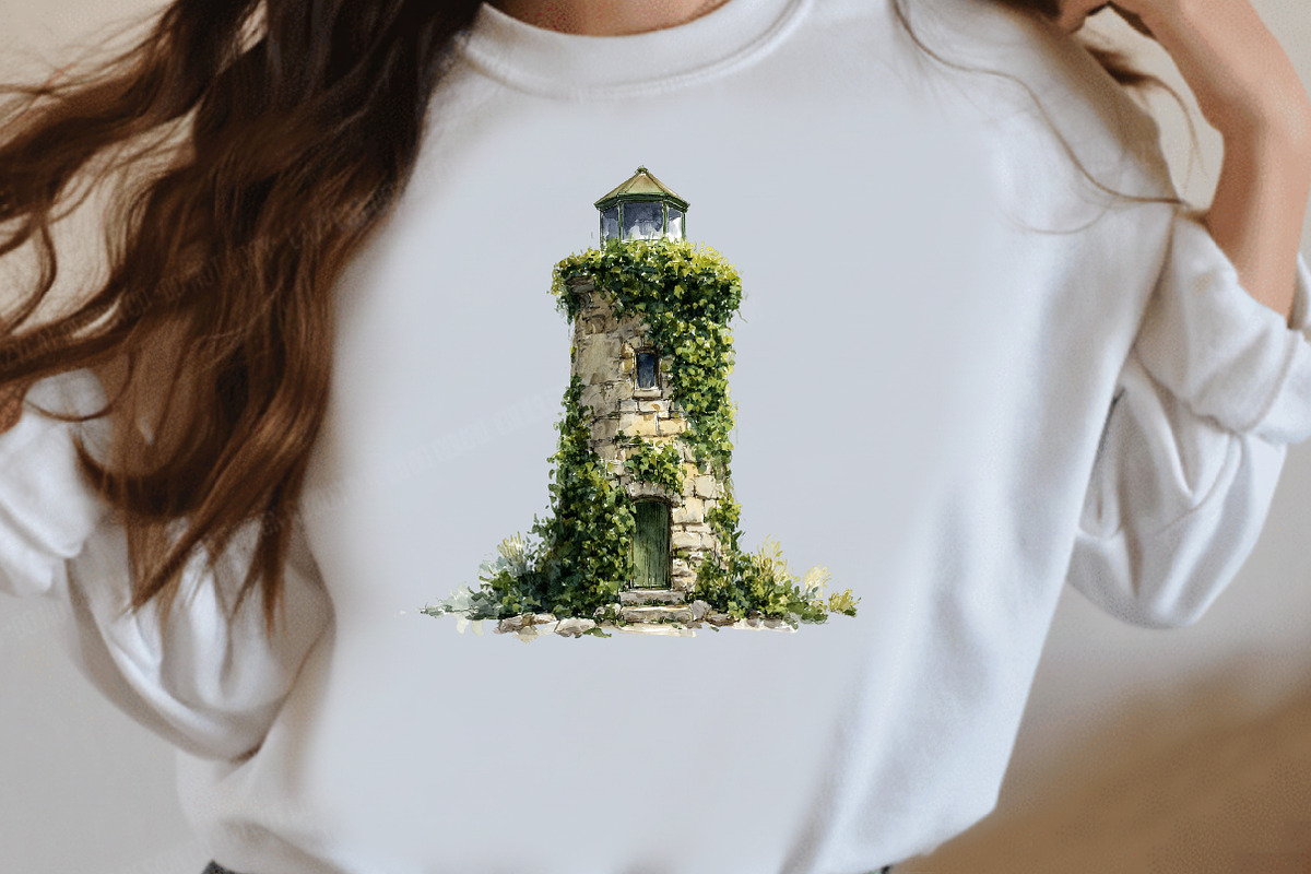 Watercolor Summer lighthouse clipart, an Illustration by Designworld (Photo 5 of 7)