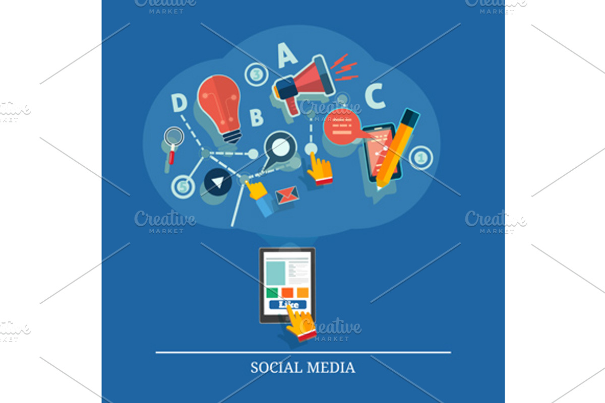 Cloud of application icons. Social
