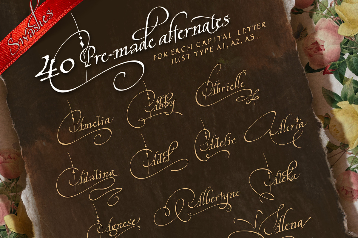 Cardinal - Italic script trio preview 7