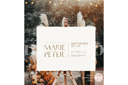 Wedding sign mock up, Welcome sign, a Product Mockup by MoMockups