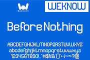 Before Nothing font, a Sans Serif Font by weknow (Thumbnail 1 of 8)