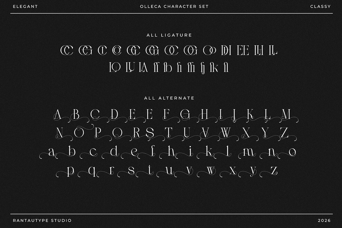 Olleca Elegant Classy Serif Font, a Serif Font by RantautypeStudio (Photo 19 of 19)
