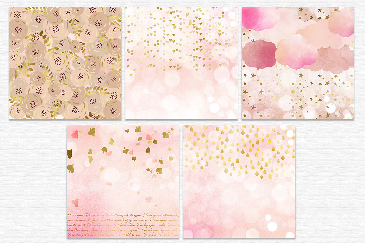 Blush & Gold Dreams Papers, a Texture Graphic by Chus Moreno Studio (Photo 4 of 8)