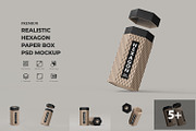 Sleek Hexagonal Packaging Mockup, a Packaging Mockup by Ram Studio LLC (Thumbnail 1 of 16)