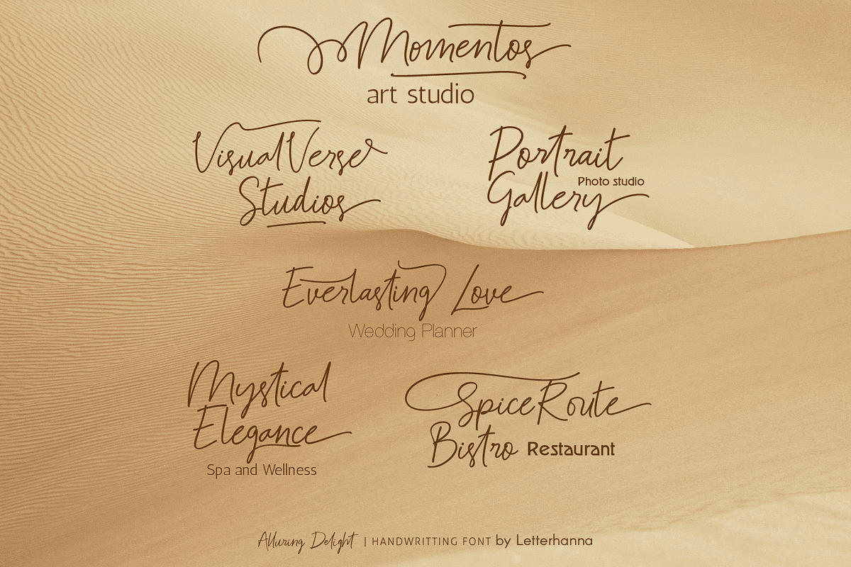 Alluring Delight Font, a Handwritten Font by Letterhanna Studio (Photo 6 of 13)