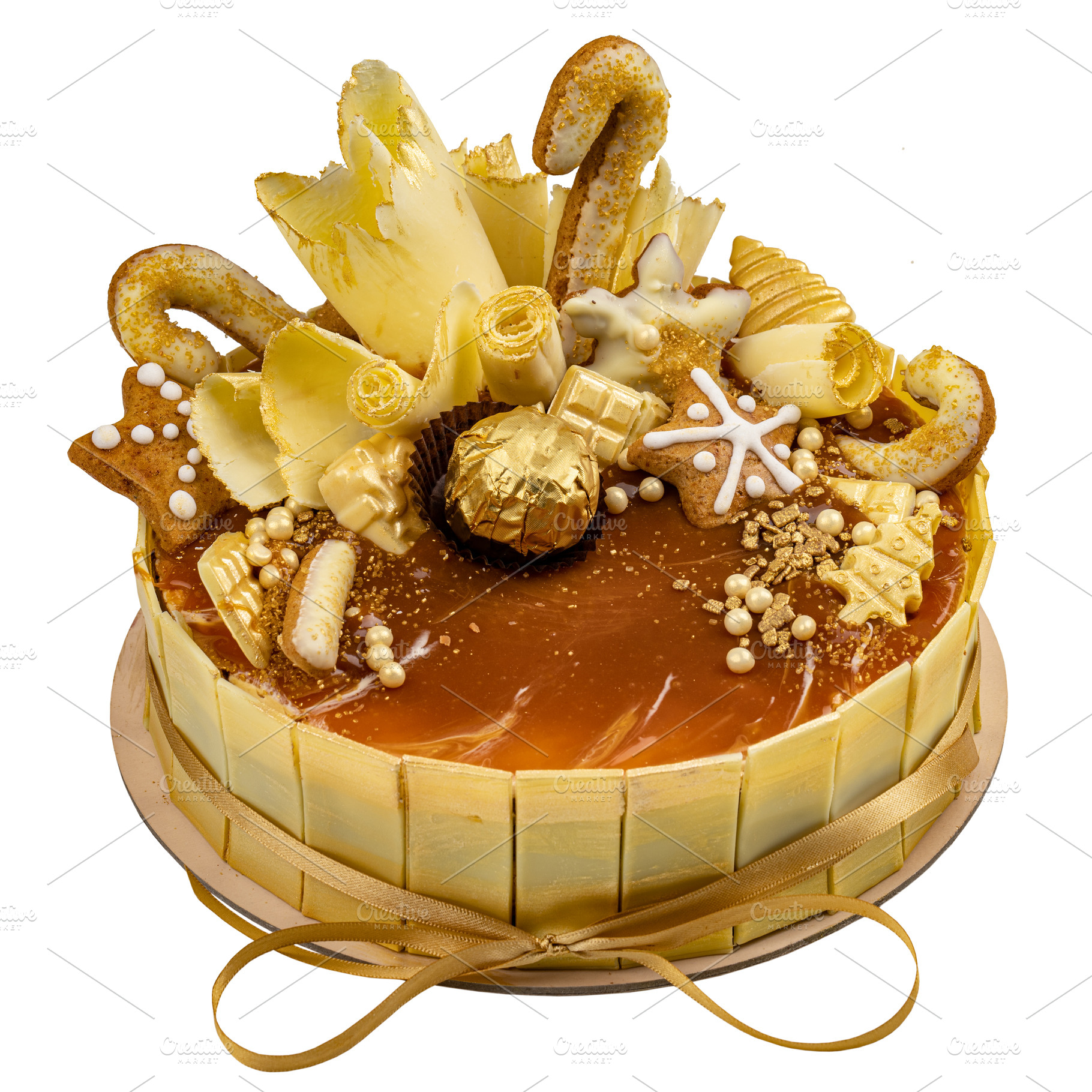 White chocolate cake with gingerbread, a Background Photo by Grafvision photography