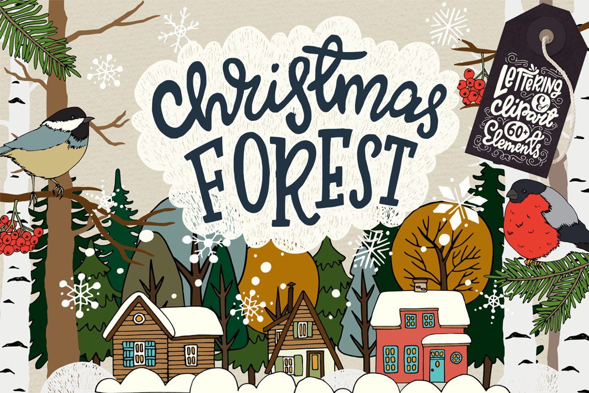 Christmas Forest Collection, a Seasonal Illustration by Sketchetarian (Photo 1 of 8)