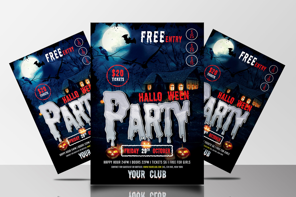Halloween Party Flyers Bundle, a Flyer Template by AfzaalGraphics (Photo 17 of 19)
