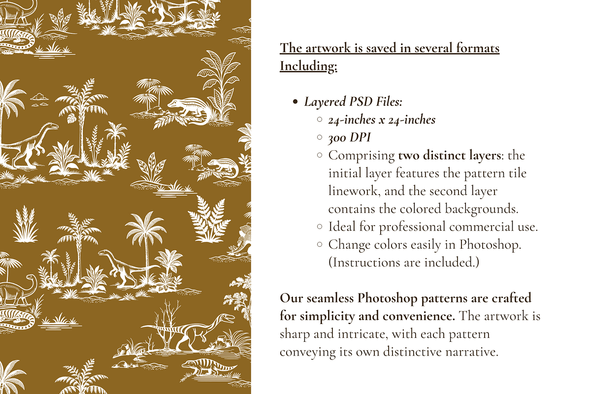Dinosaur Illustrated Toile Pattern, a Background Graphic by Hughes Studio (Photo 5 of 8)