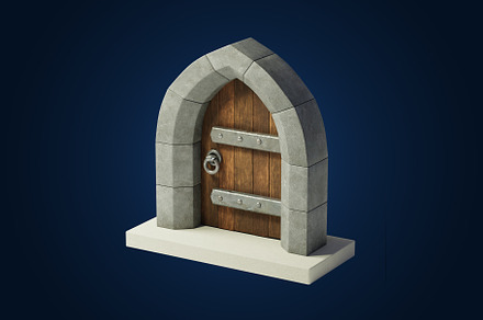 3D Stylized Medieval Door