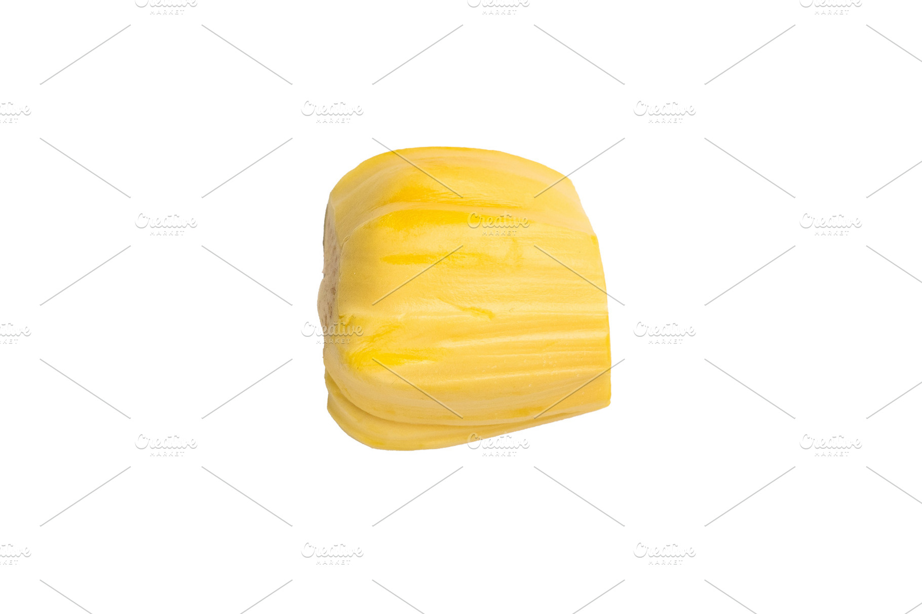Golden yellow jackfruit pods (bulbs) served as a pile on a clean, a Photo by composter-box@mail.ru