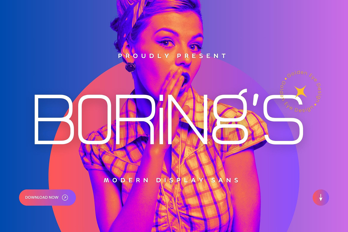 Boring's - Modern Display Sans, a Sans Serif Font by Almeera Std (Photo 1 of 8)