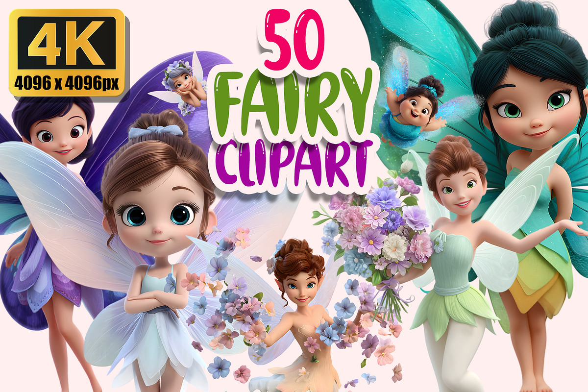 Fairy Clipart PNG Bundle, a Graphic by M9 Design (Photo 1 of 9)