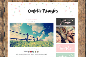 Confetti Triangles Header Button Set