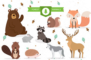 Cute Forest Animals Vector