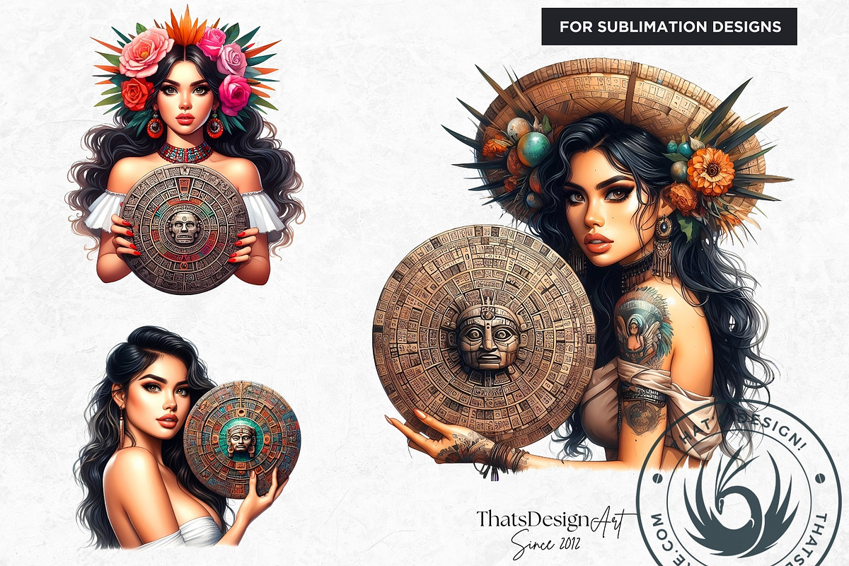 Mexican girls Clipart Set, a Person Illustration by ThatsDesignArt (Photo 5 of 10)