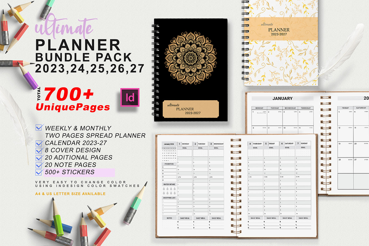 Ultimate Planner Bundle Pack 2024-27, a Stationery Template by ROJI CREATOR (Photo 1 of 10)
