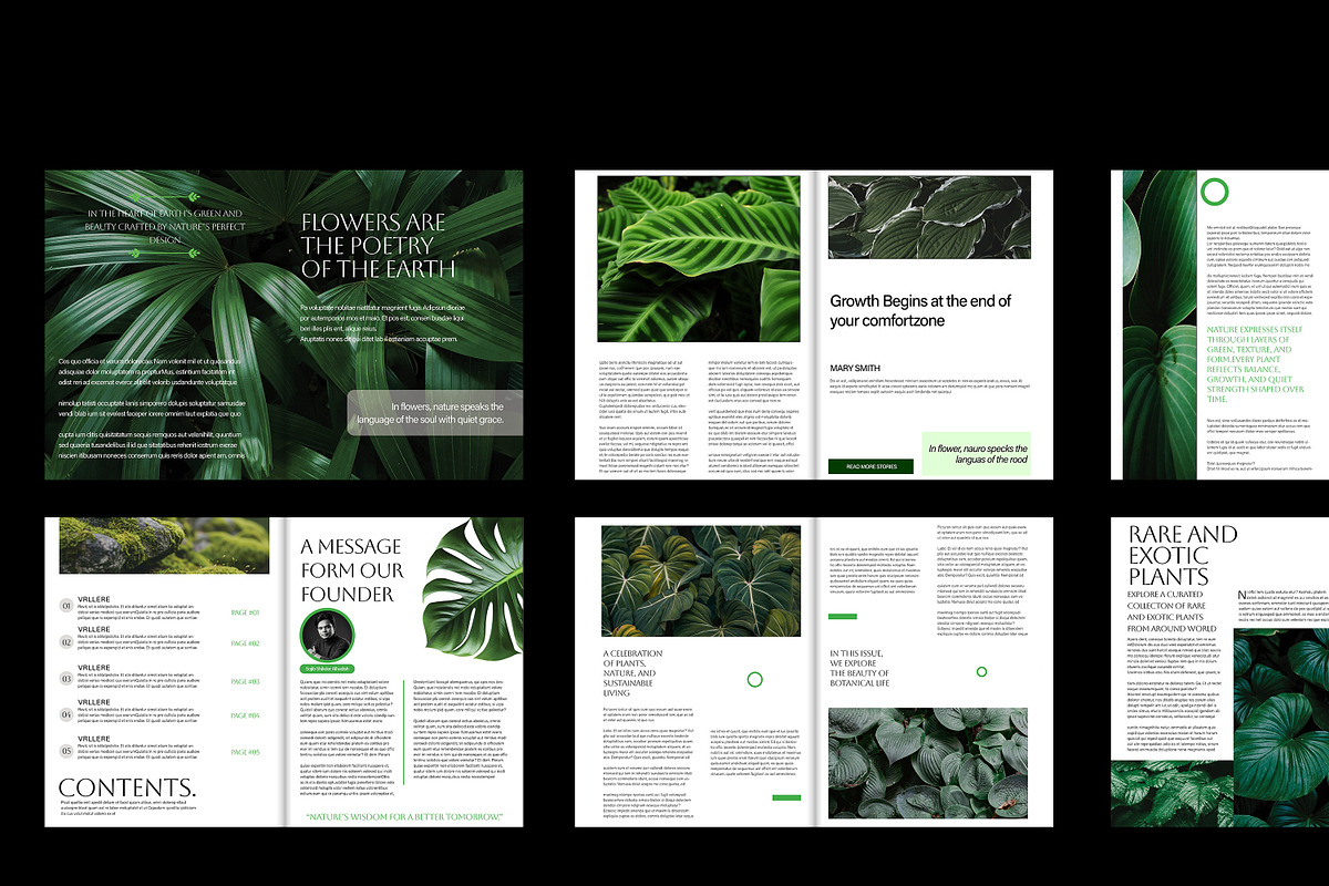 Botanical magazine design template, a Magazine Template by Shajib Shikder (Photo 3 of 7)
