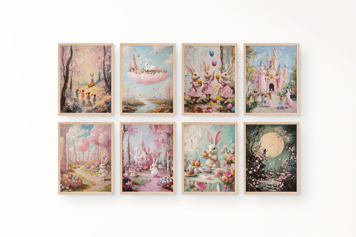 Vintage Easter Wall Art Bundle, an Illustration by PrintablesByFranklyn (Photo 3 of 10)