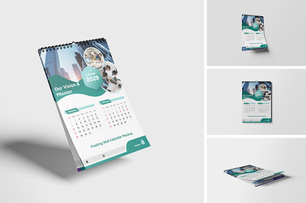 Floating Wall Calendar Mockup