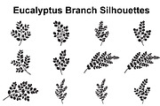 Eucalyptus Branch Silhouette Set, an Object Graphic by Creativeshirt (Thumbnail 1 of 3)