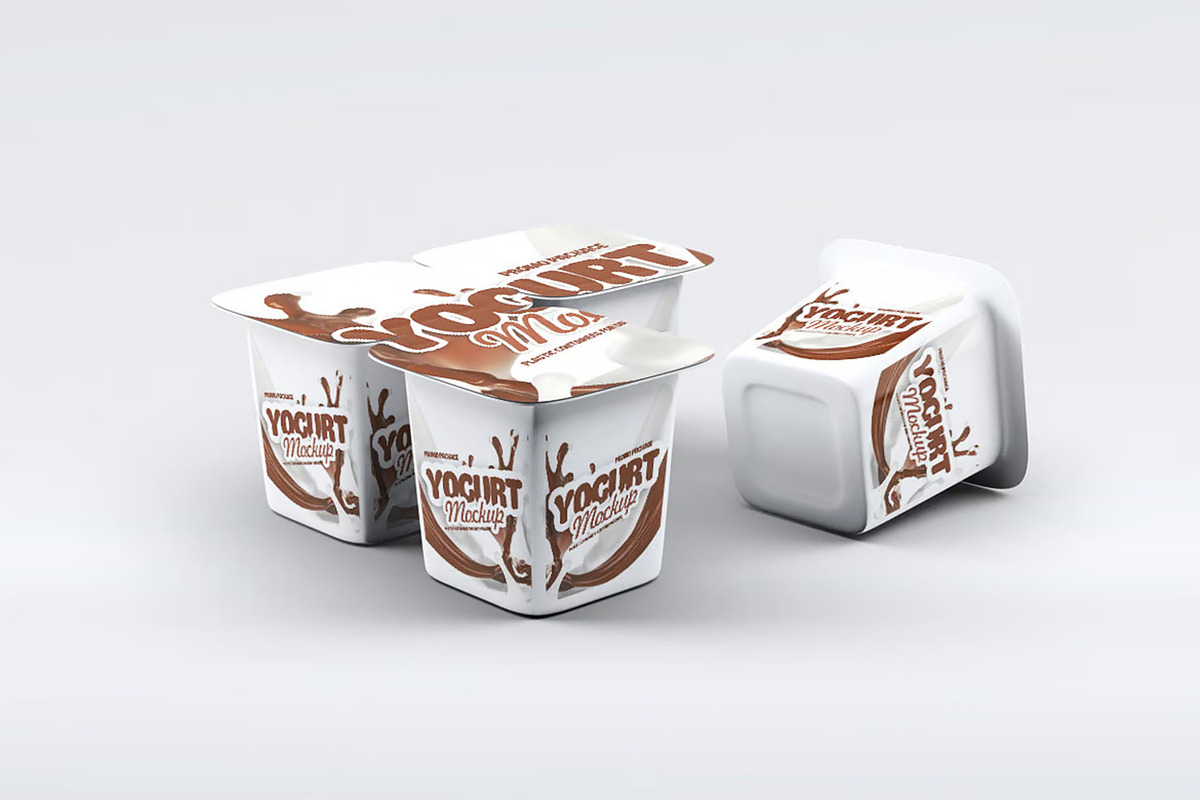 Plastic Container for Yogurt Mockup, a Packaging Mockup by Hubzway (Photo 7 of 9)