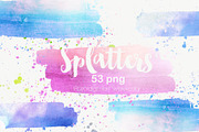 Watercolor splatters paint splashes, a Texture Graphic by FOXYdigitalart (Thumbnail 9 of 12)
