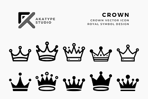 Crown Vector Icon, an Icon by Akatype Studio