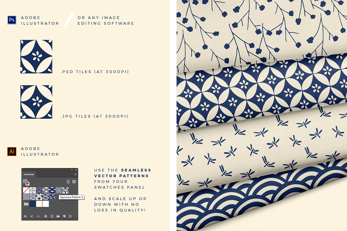 Japanese Patterns Vector Handdrawn, a Pattern Graphic by Youandigraphics (Photo 4 of 11)