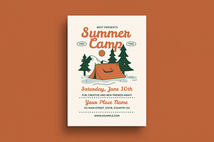 Retro Summer Camp Event Flyer, a Flyer Template by Guuver