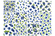 Watercolor Blueberry Seamless, an Illustration by Mashimara (Thumbnail 2 of 4)