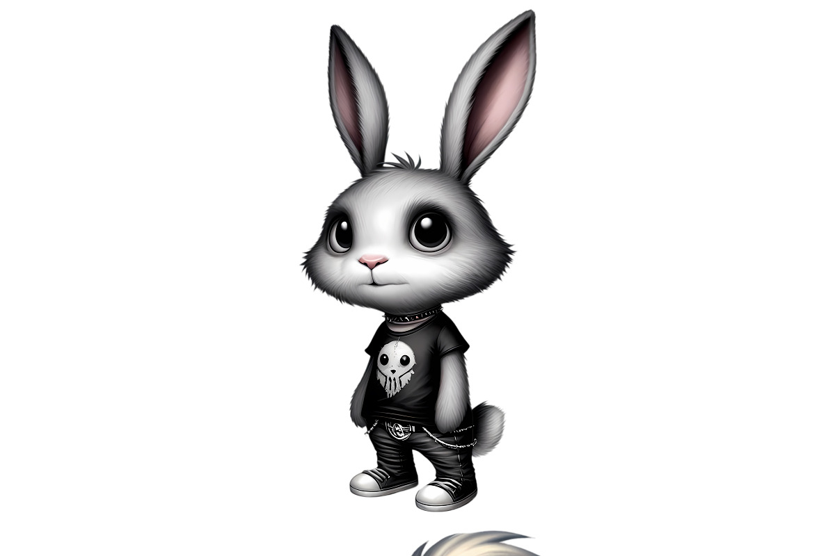 Cute Subculture Bunnies PNG Set, an Animal Illustration by DoubleTwists (Photo 3 of 5)