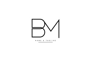 Initial Letters BM Logo Design