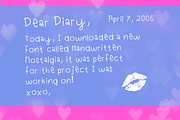 Handwritten Nostalgia - Cute 90s/00s, a Handwritten Font by Ashley Scott Designs (Thumbnail 2 of 3)