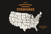 MLB Baseball Stadium Map Poster, a Poster Template by Nixon Design (Thumbnail 2 of 7)