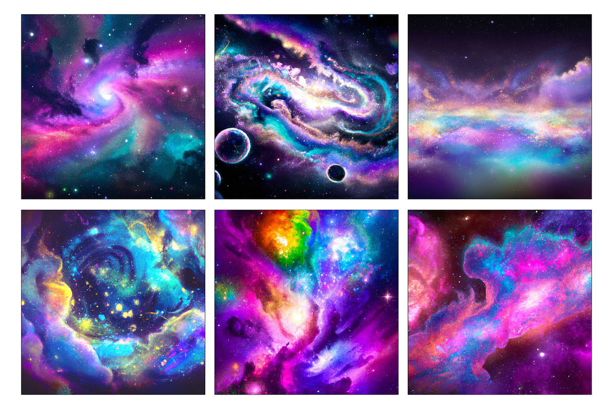 Galaxy Outer Space Backgrounds, an Illustration by Arely Arts