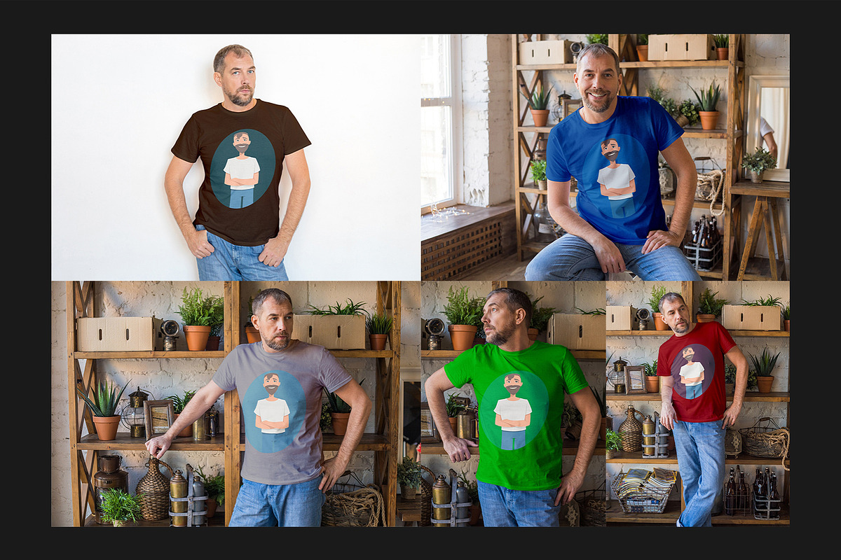 Grown Men's T-Shirt Mock-Up, a Shirt Mockup by Freeman Studio (Photo 6 of 13)