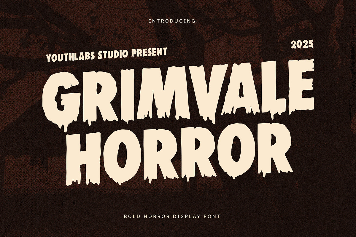 Grimvale - Bold Horror Display Font, a Sans Serif Font by Youthlabs Studio (Photo 1 of 12)
