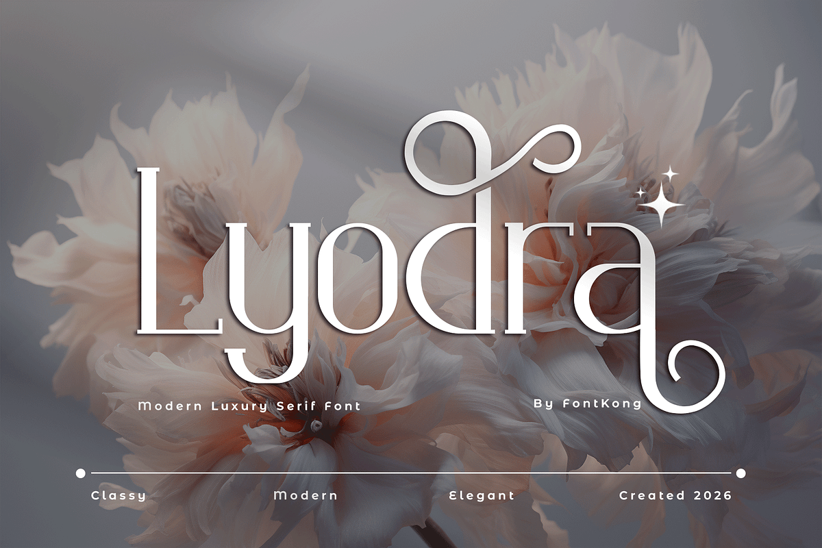 Lyodra - Modern Luxury Serif Font, a Serif Font by overlaytemplates (Photo 1 of 5)