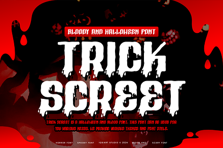 Trick Screet - Halloween Font, a Sans Serif Font by Iqsiart Studio