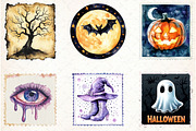 Halloween Postage Stamp Clipart, an Illustration by Libby Wishes (Thumbnail 2 of 6)