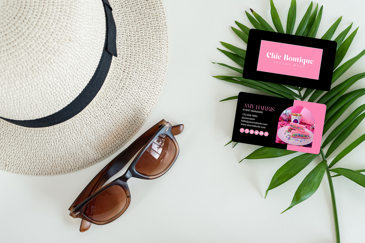 Black Pink Business Card Template, a Business Card Template by SunshineStudioBoutique (Photo 7 of 10)