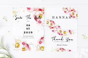 red peony wedding card set, a Templates & Theme by TurquoiseDesign (Thumbnail 2 of 7)