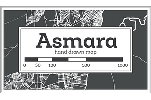 Asmara Eritrea City Map In Retro