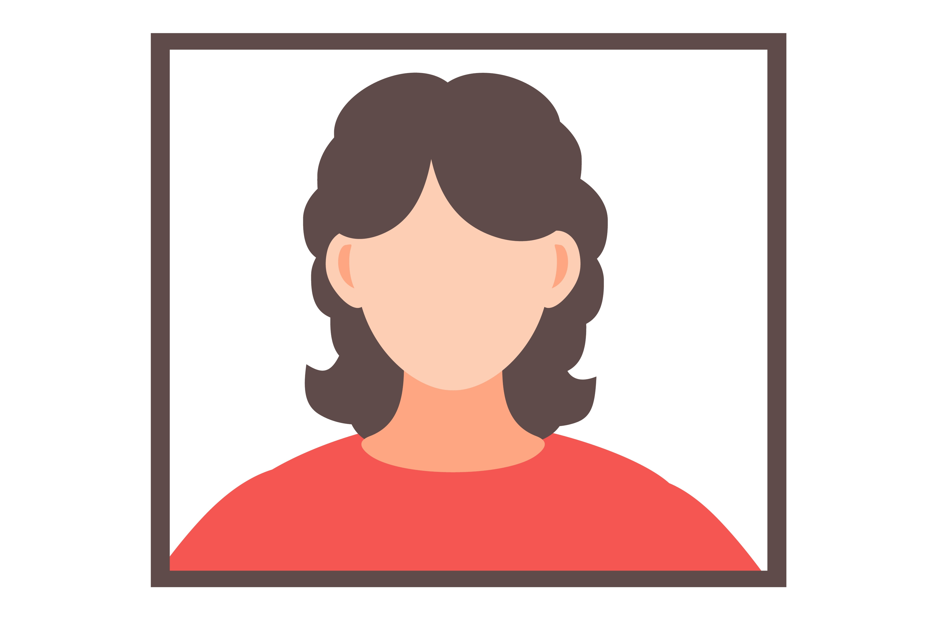 Avatar of faceless brunette woman in, a Person Illustration by TopVector