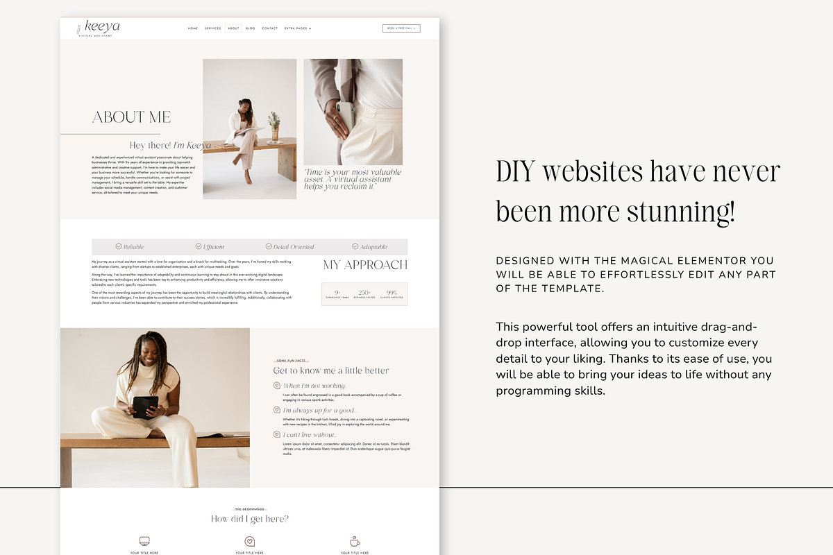 Keeya | WordPress, Elementor pro, a WordPress Template by DesignWithCris (Photo 2 of 6)