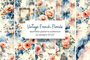 Vintage French Seamless Patterns, a Pattern Graphic by Anna Design Studio (Thumbnail 1 of 6)