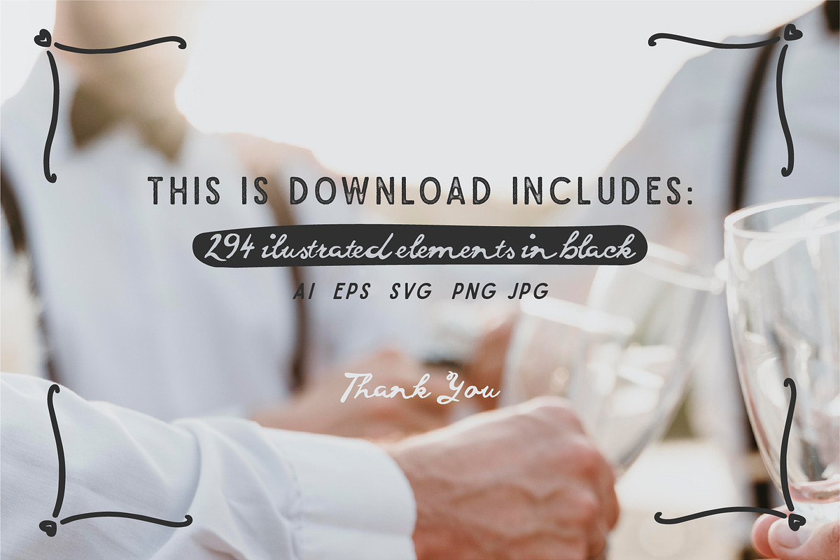 Hand Drawn Playful Wedding Clipart, a Decorative Illustration by La Petite Line Art (Photo 15 of 15)